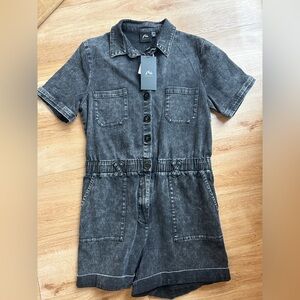 Rusty Dark Gray Denim Romper